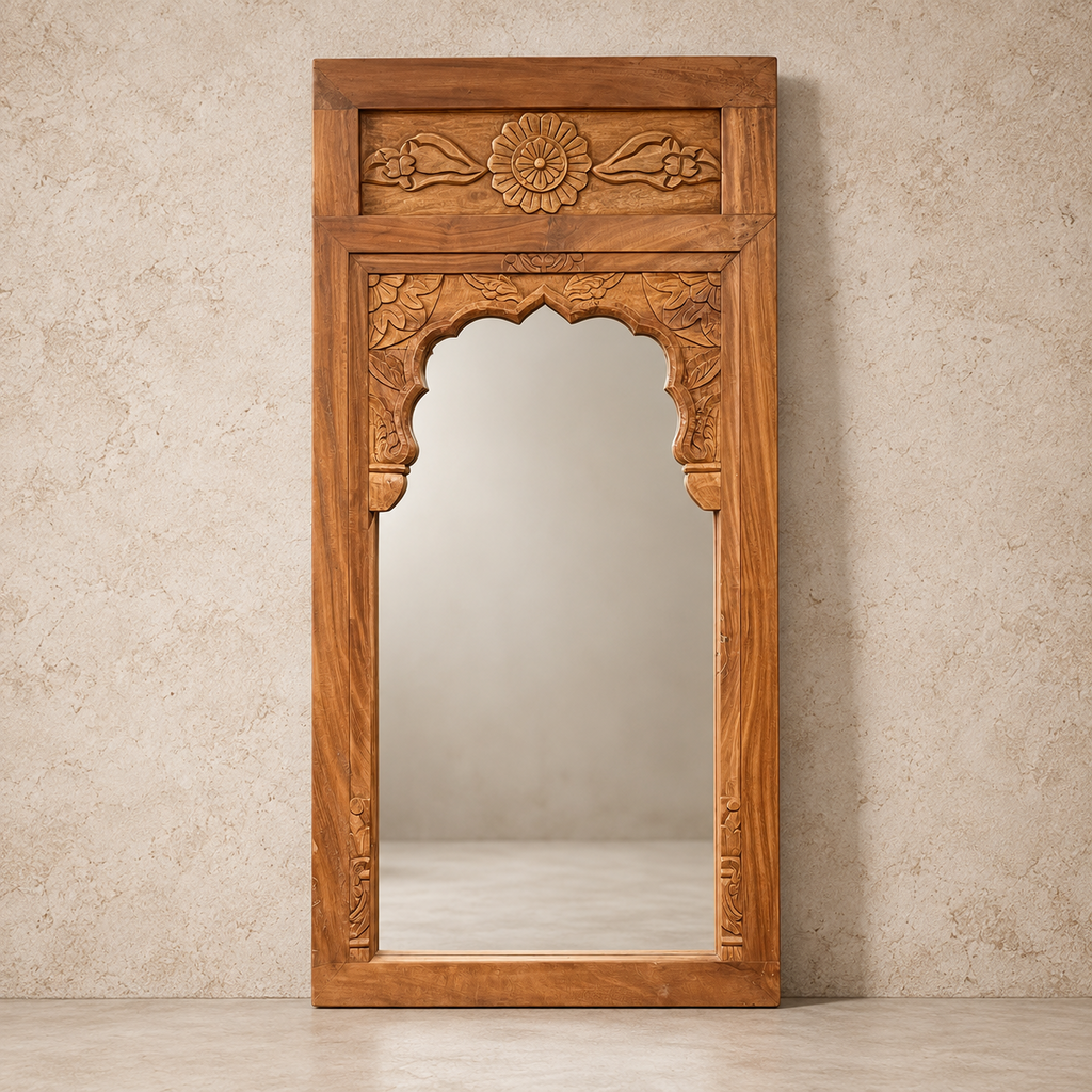 Beautiful Wooden Framed Carved Mirror