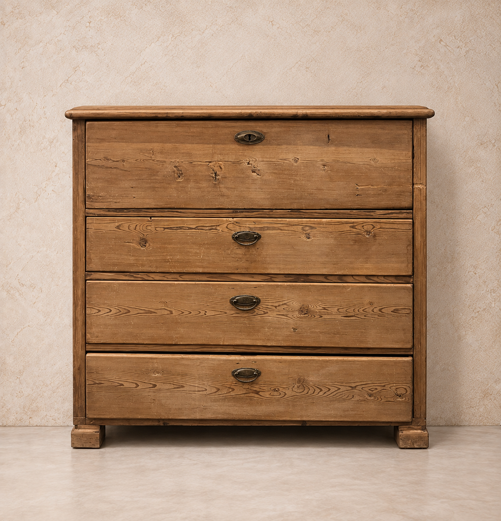 Natural Wood Chest Of Drawers