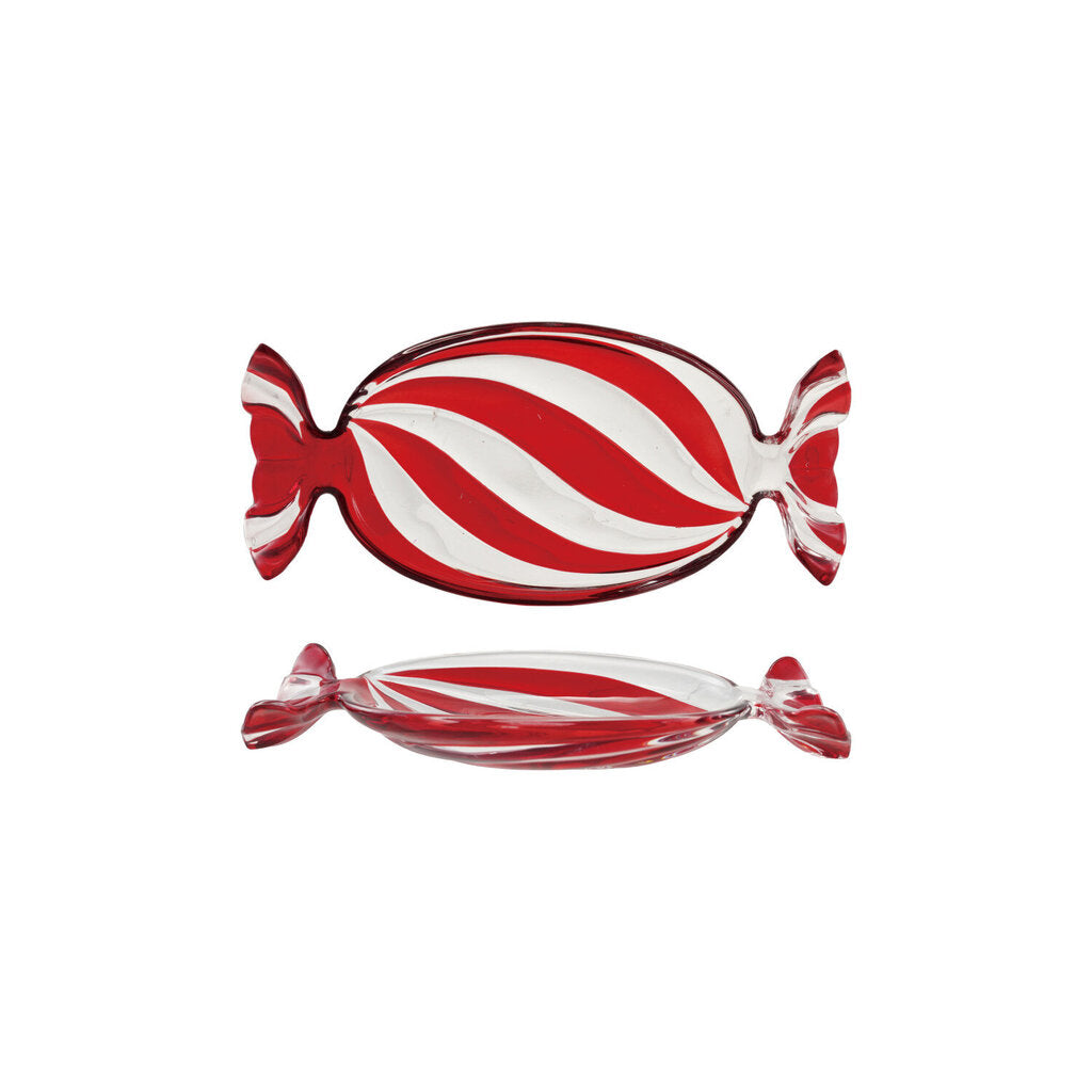 Hand Painted Glass Candy Shaped Dish
