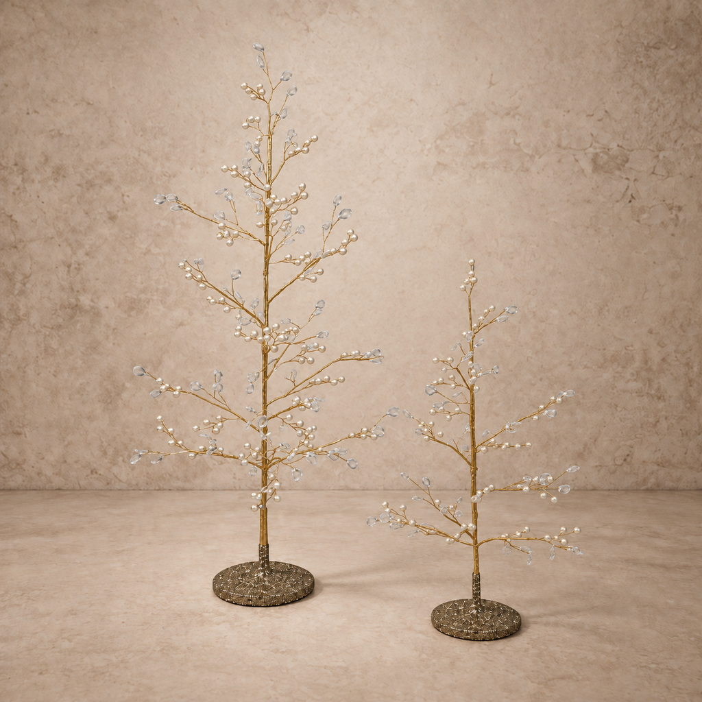 Faux Pearl + Acrylic Jewel Wire Tree