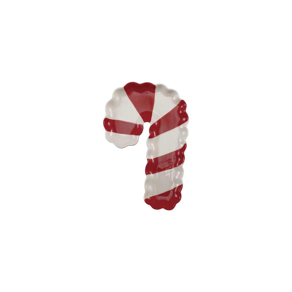 Scalloped Candy Cane Shaped Dish