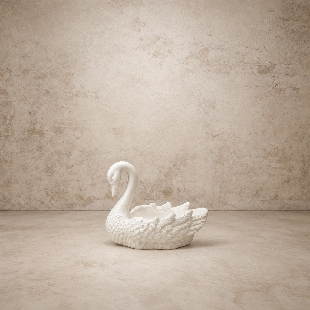 Swan Shaped Stoneware Dish