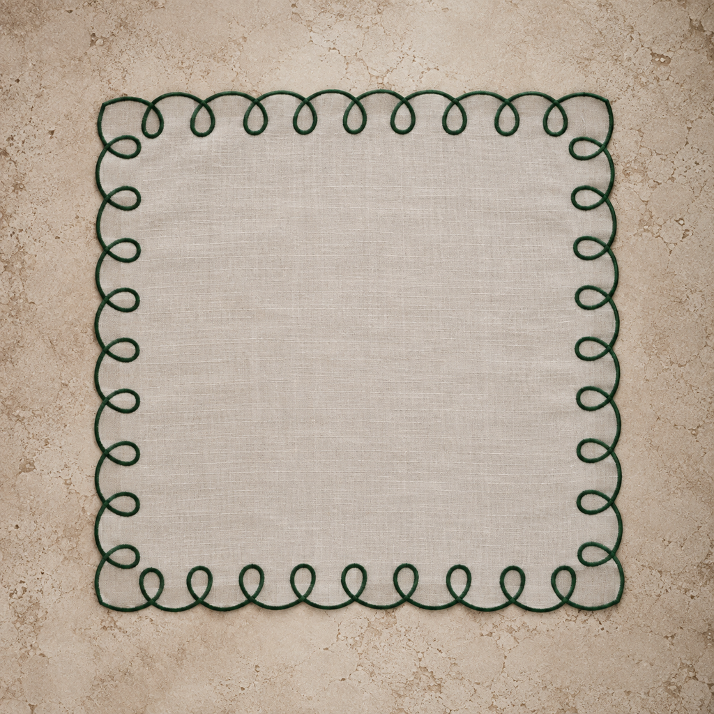 Scalloped Swirled Edge Natural Napkin