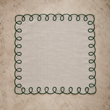 Scalloped Swirled Edge Natural Napkin