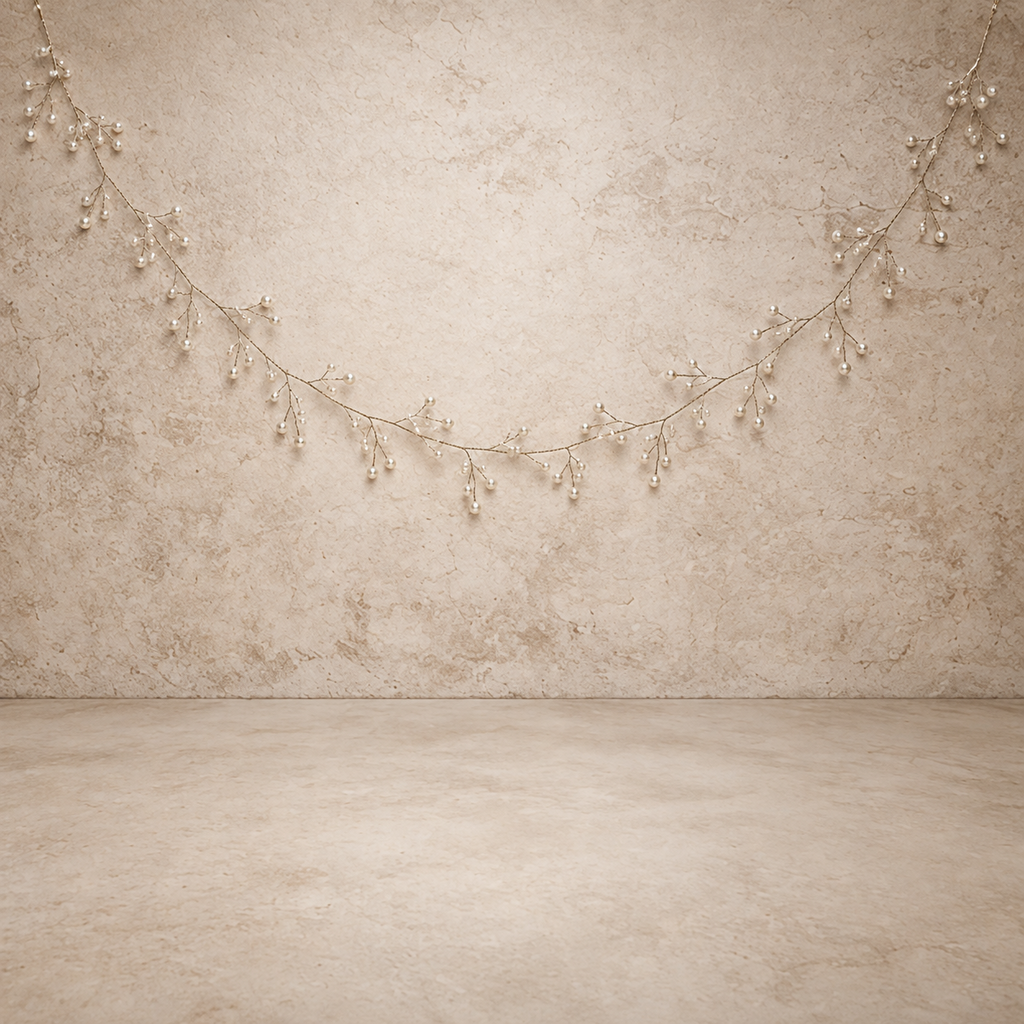 Metal Wire Faux Pearl Garland