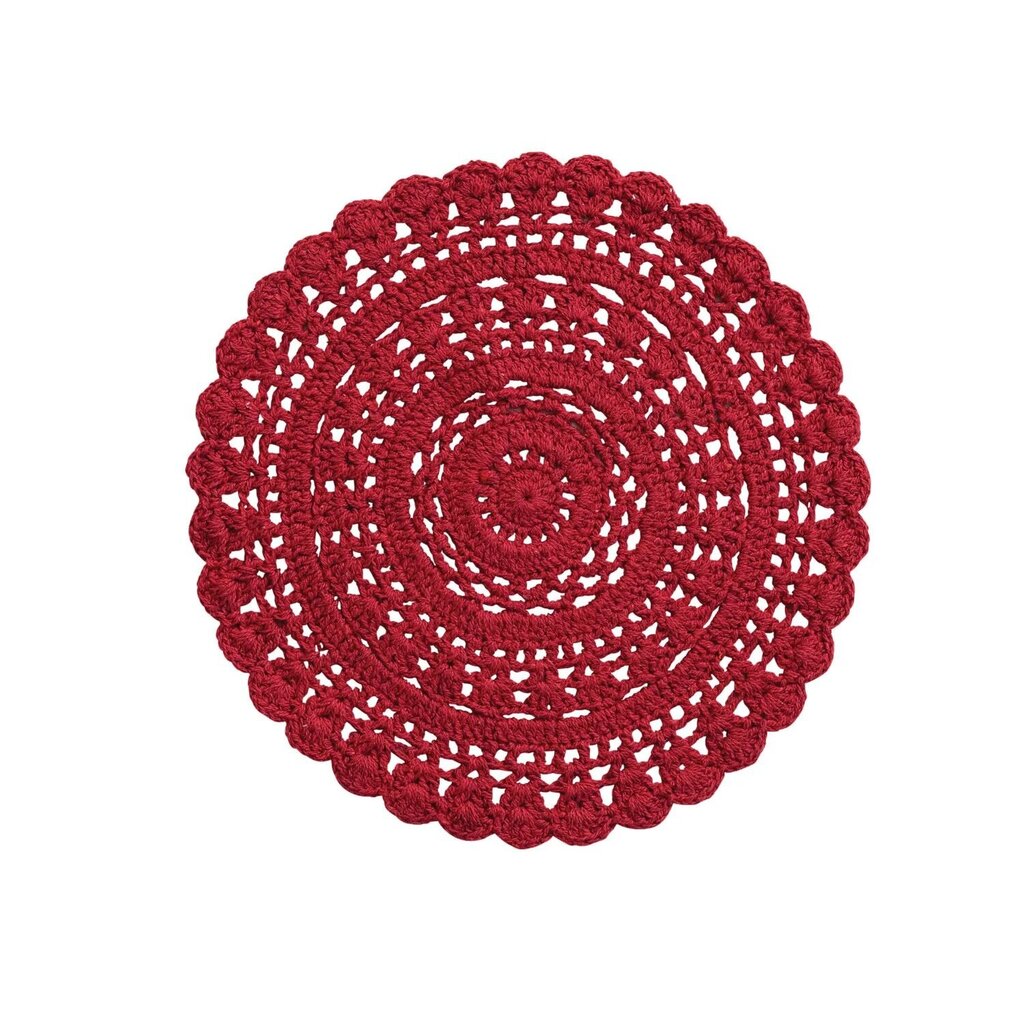 Red Cotton Crocheted Placemat