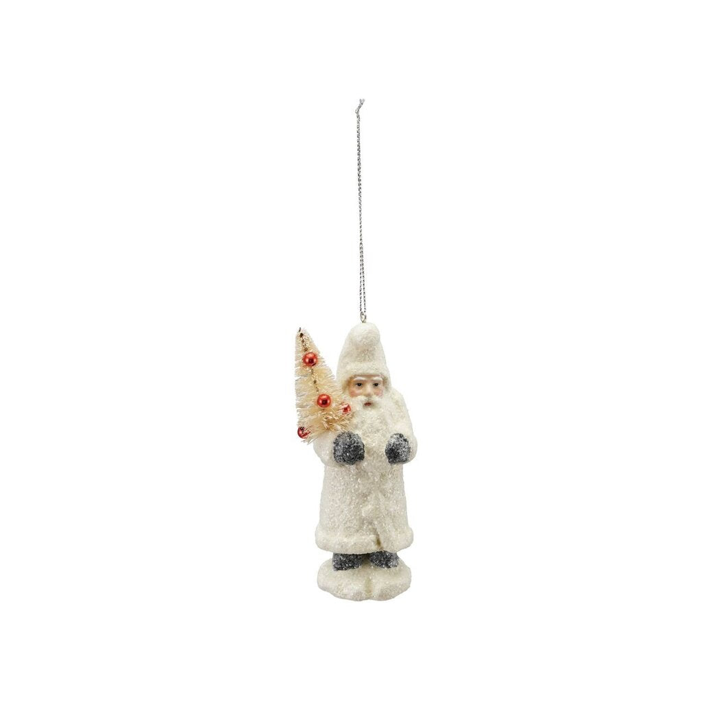 Belsnickle Ornament w/ Bottle Brush Tree
