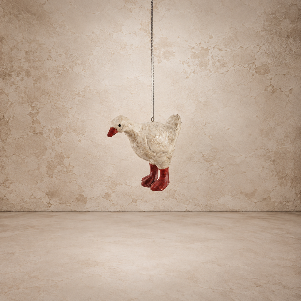 Paper Mache Goose Ornament