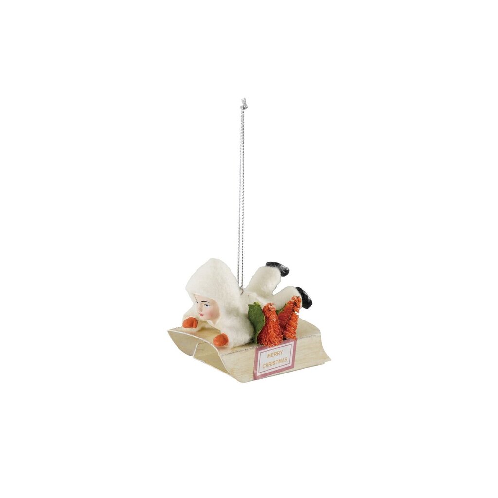 Resin Child On Sled Ornament