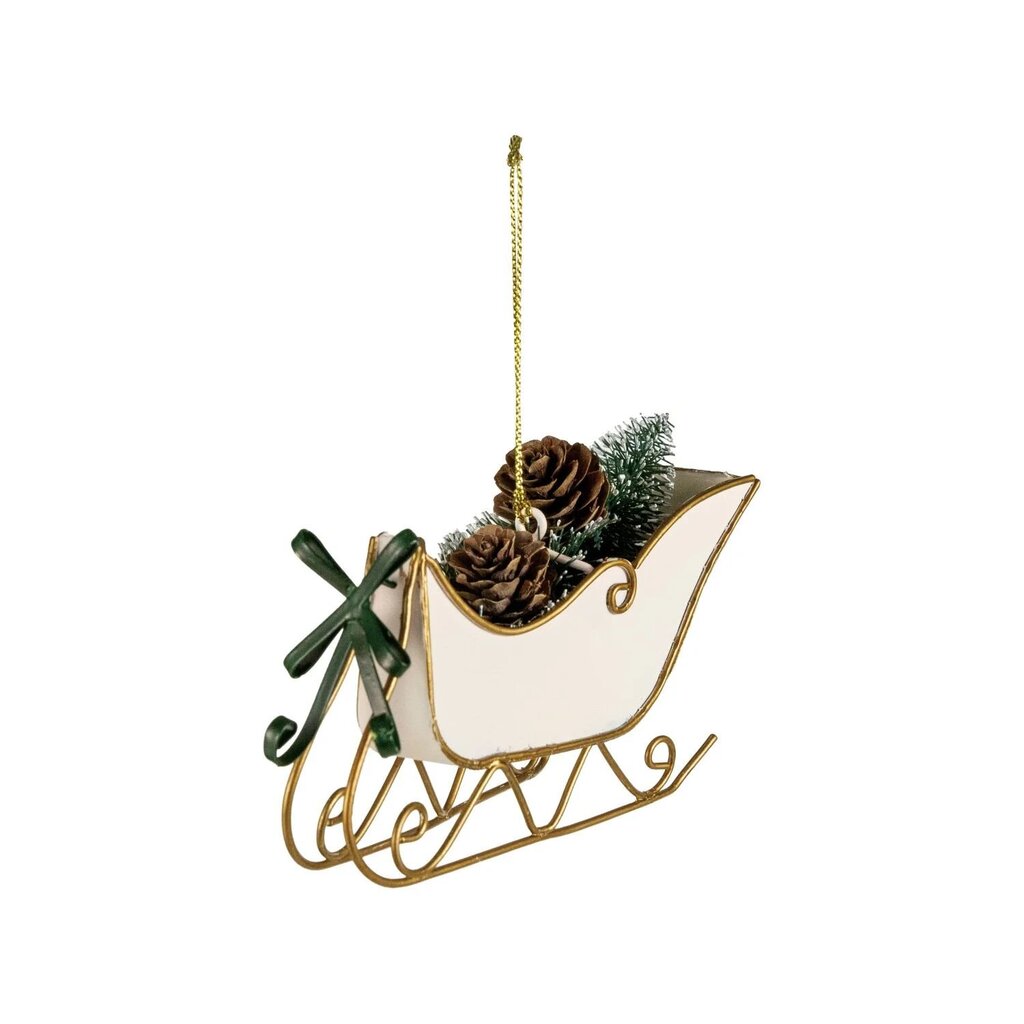 Metal Sleigh w/ Pinecones Ornament