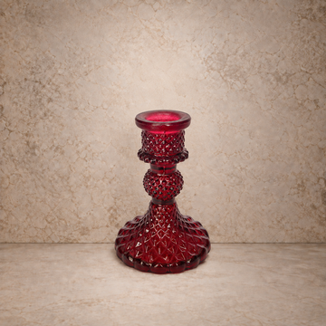 Recycled Glass Burgundy Taper Holder