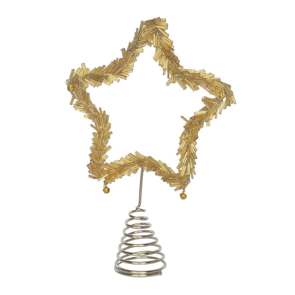 Gold Glass Beaded Star Tree Topper