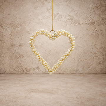Faux Pearl Beaded Heart Ornament