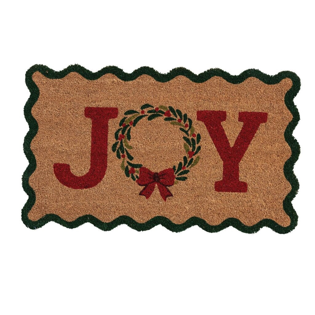 Scalloped Natural Coir "JOY" Doormat