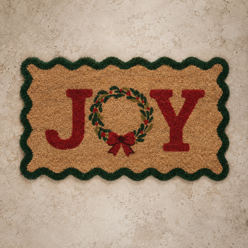 Scalloped Natural Coir "JOY" Doormat