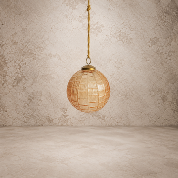 Embossed Glass Ball Ornament - Blush