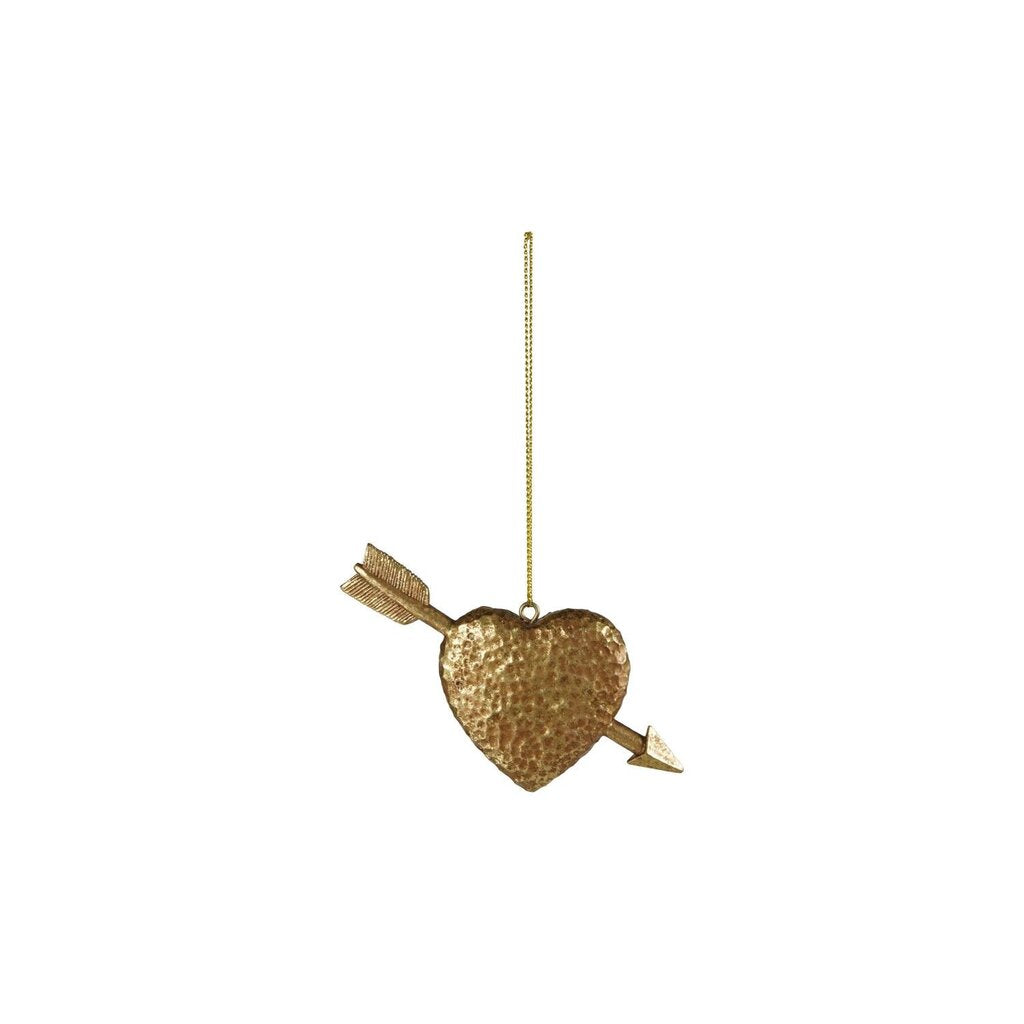 Resin Arrow Through Heart Ornament