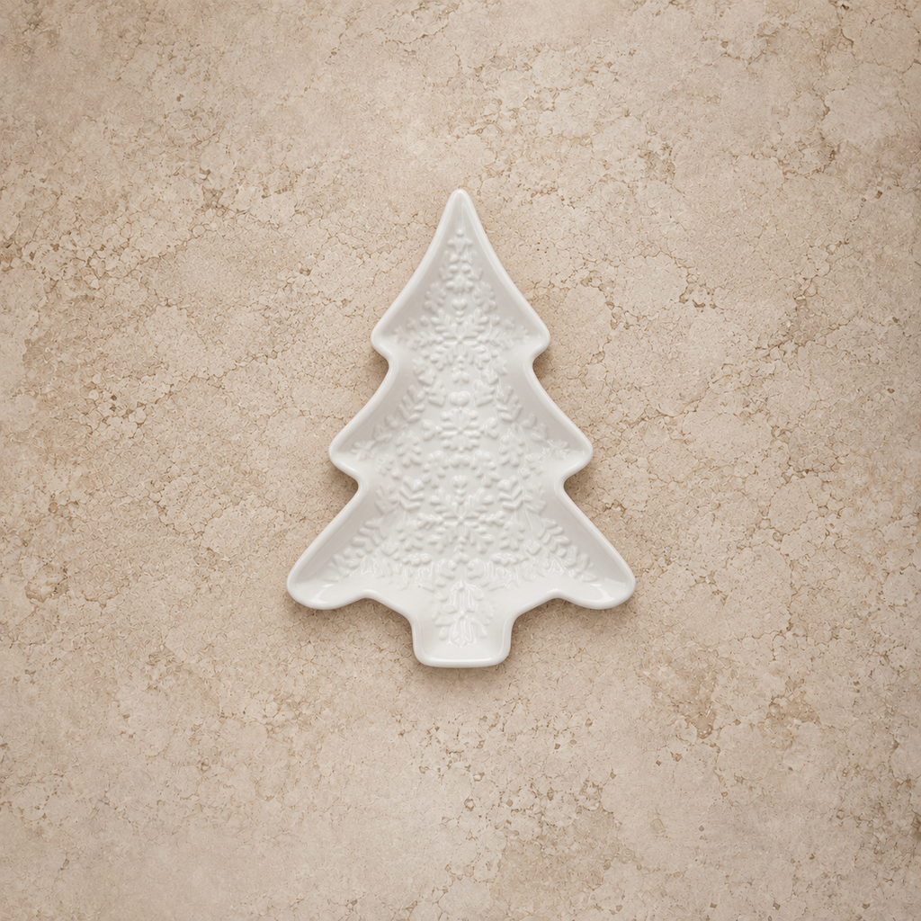 White Ceramic Tree Shaped Dish
