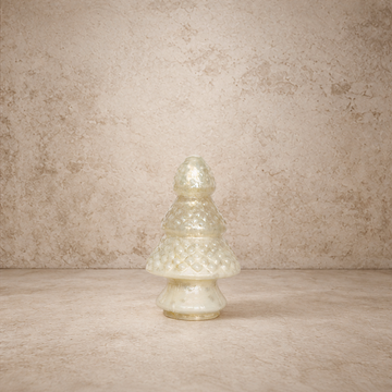 Embossed White Mercury Glass Tree