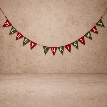 Handmade Wool Felt Pennant "Merry Christmas" Banner