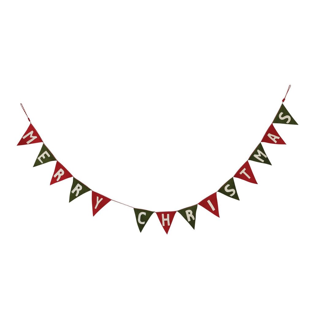 Handmade Wool Felt Pennant "Merry Christmas" Banner