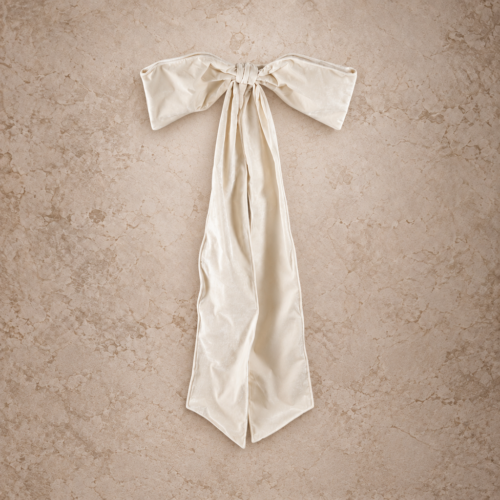 Oversized Cream Velvet Bow w/ Velcro