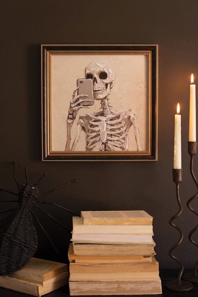 Halloween 'Skelfie' Framed Art