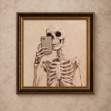 Halloween 'Skelfie' Framed Art
