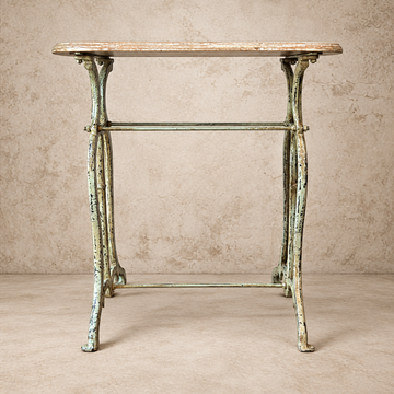 Mint Green Iron Base + Wooden Top Mini Table
