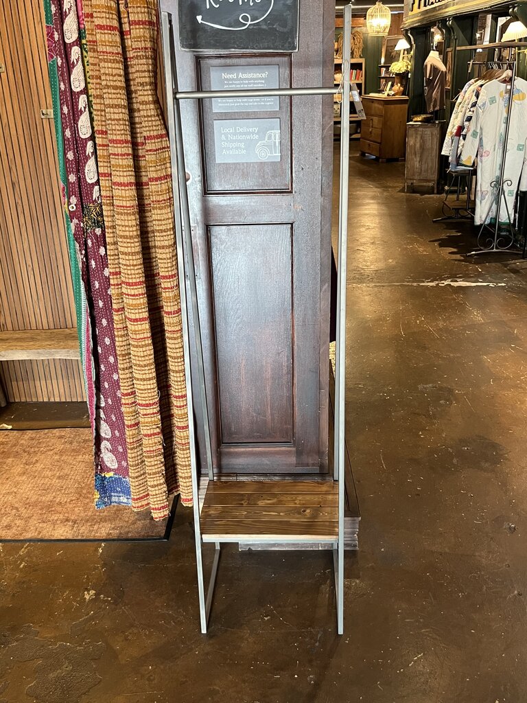 A-Frame Metal Rack with Lower Wood Shelf