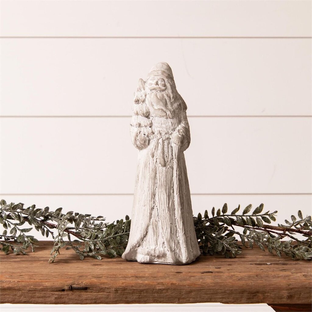 Sweet Cement Santa Holding Tree
