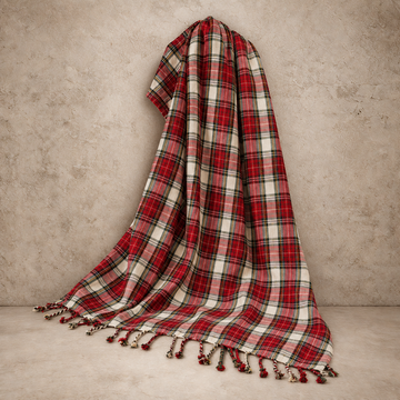Beautiful Green + Red Tartan Throw