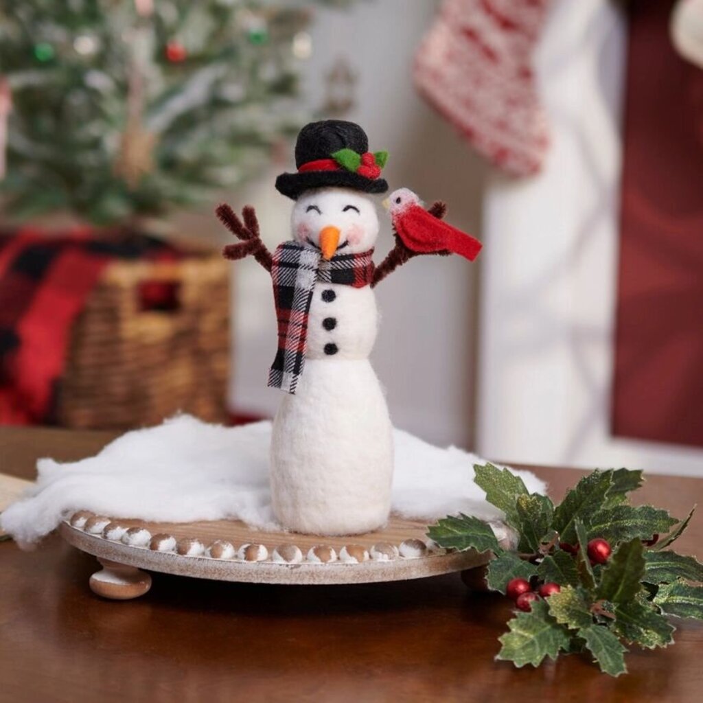 Snowman + Cardinal Critter Figurine