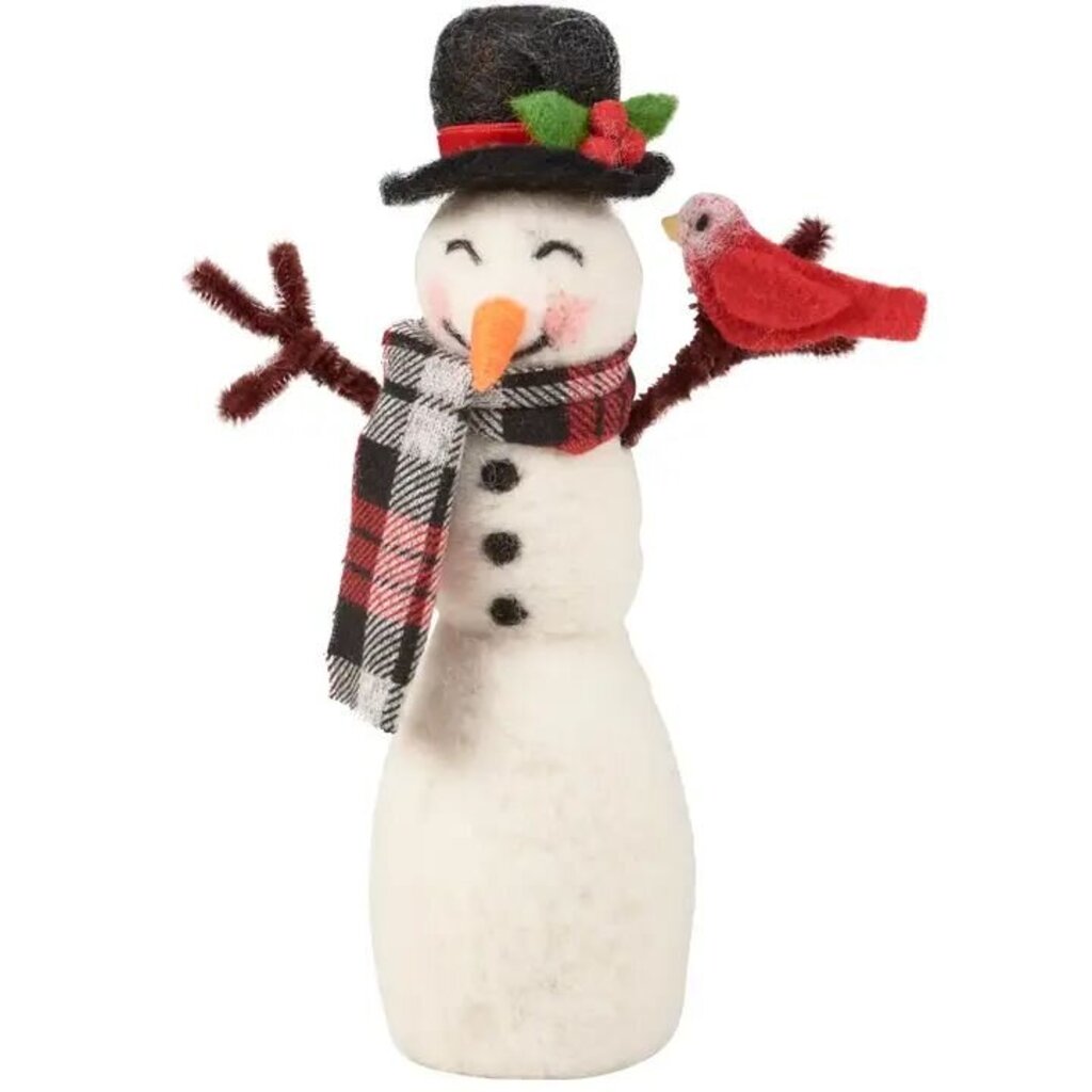 Snowman + Cardinal Critter Figurine