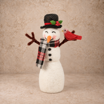 Snowman + Cardinal Critter Figurine