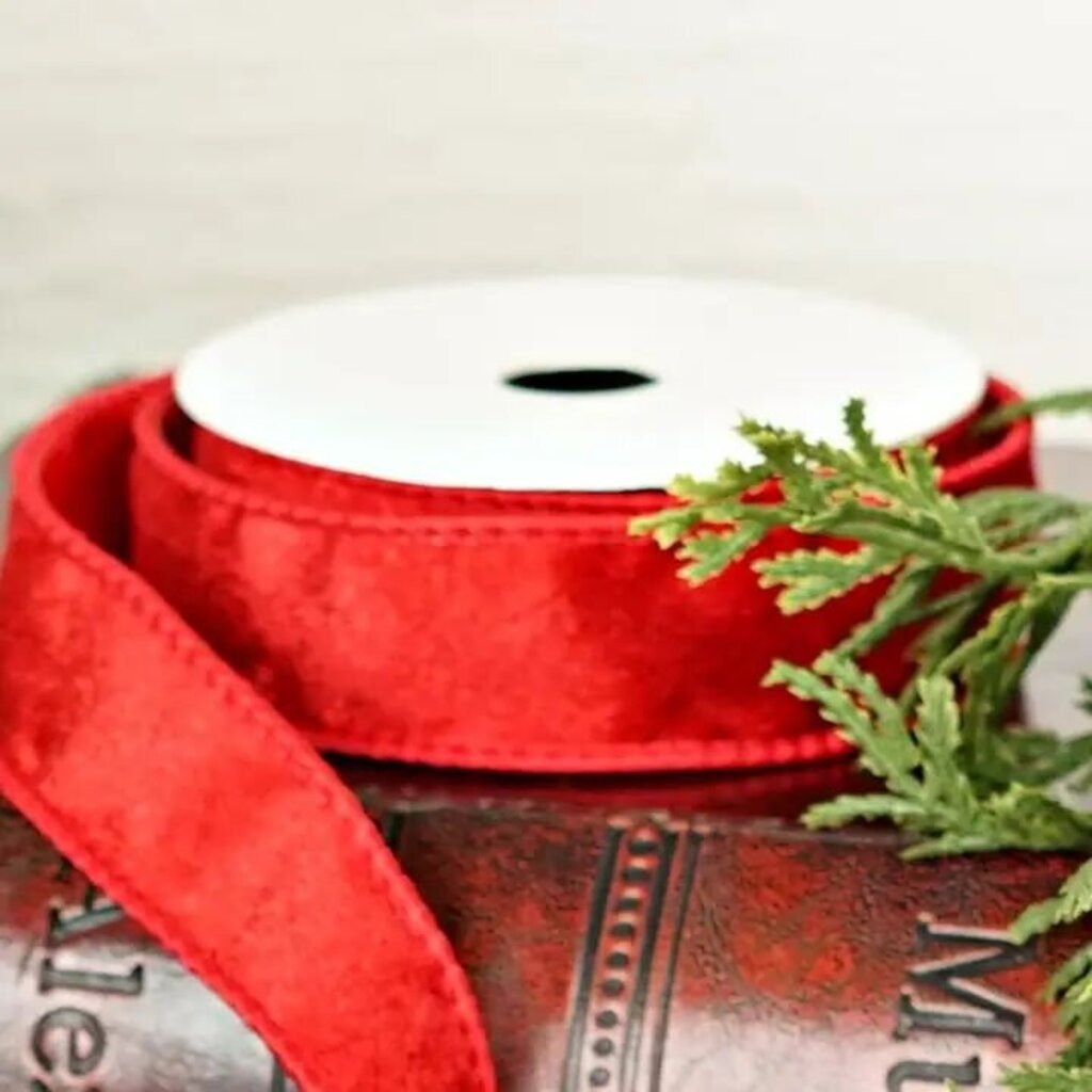 Wired Red Velvet Ribbon