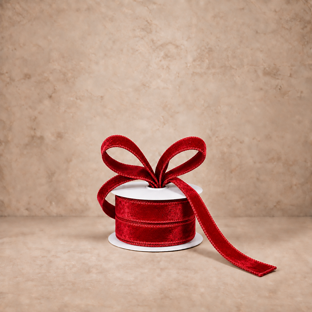 Wired Red Velvet Ribbon