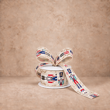 Burlap Wired Nutcracker Ribbon