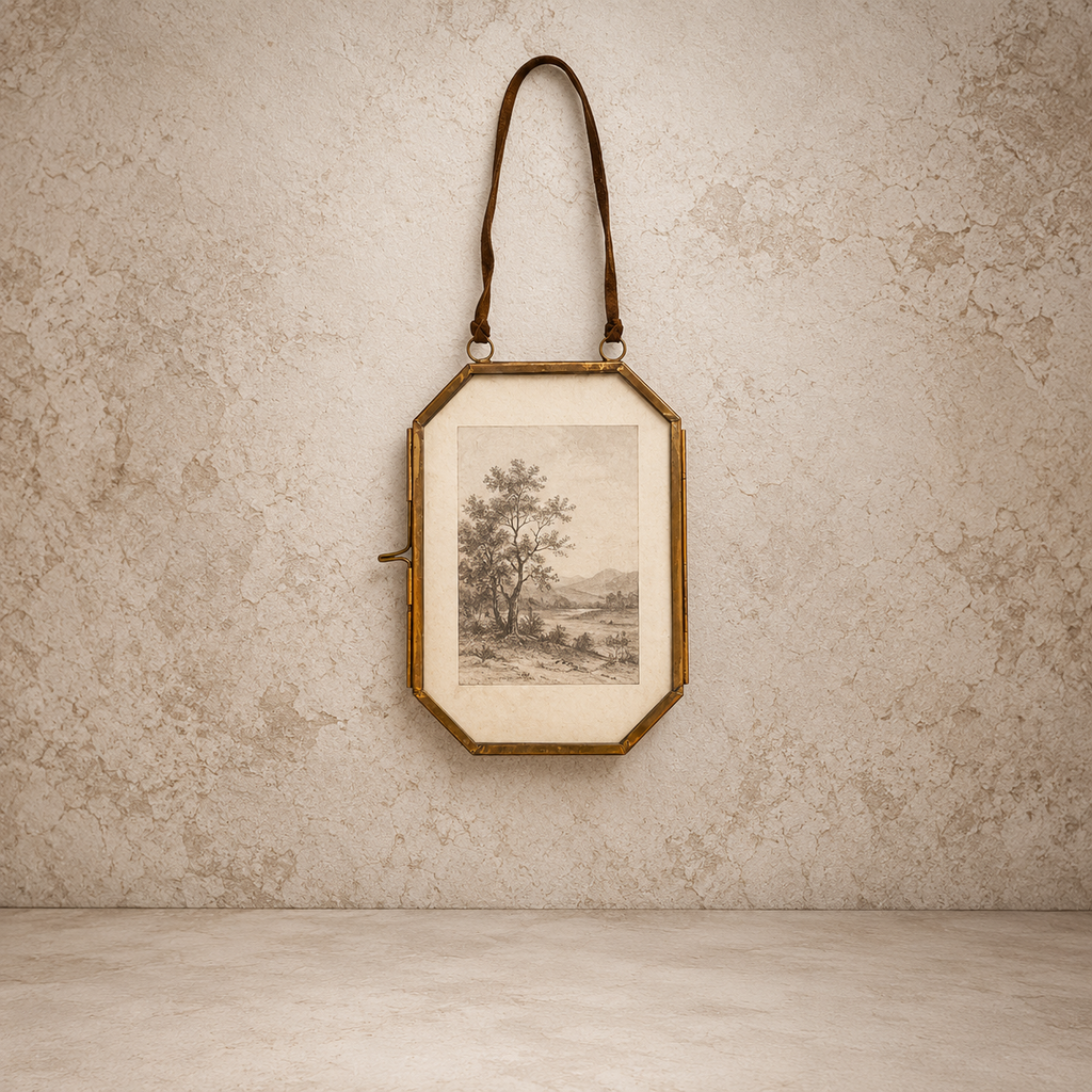 Octagon Brass Hanging Frame