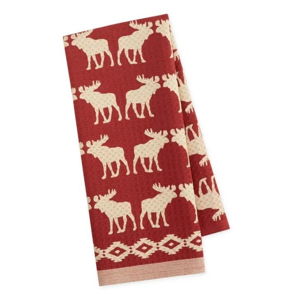 Moose Print Waffle Dishtowel