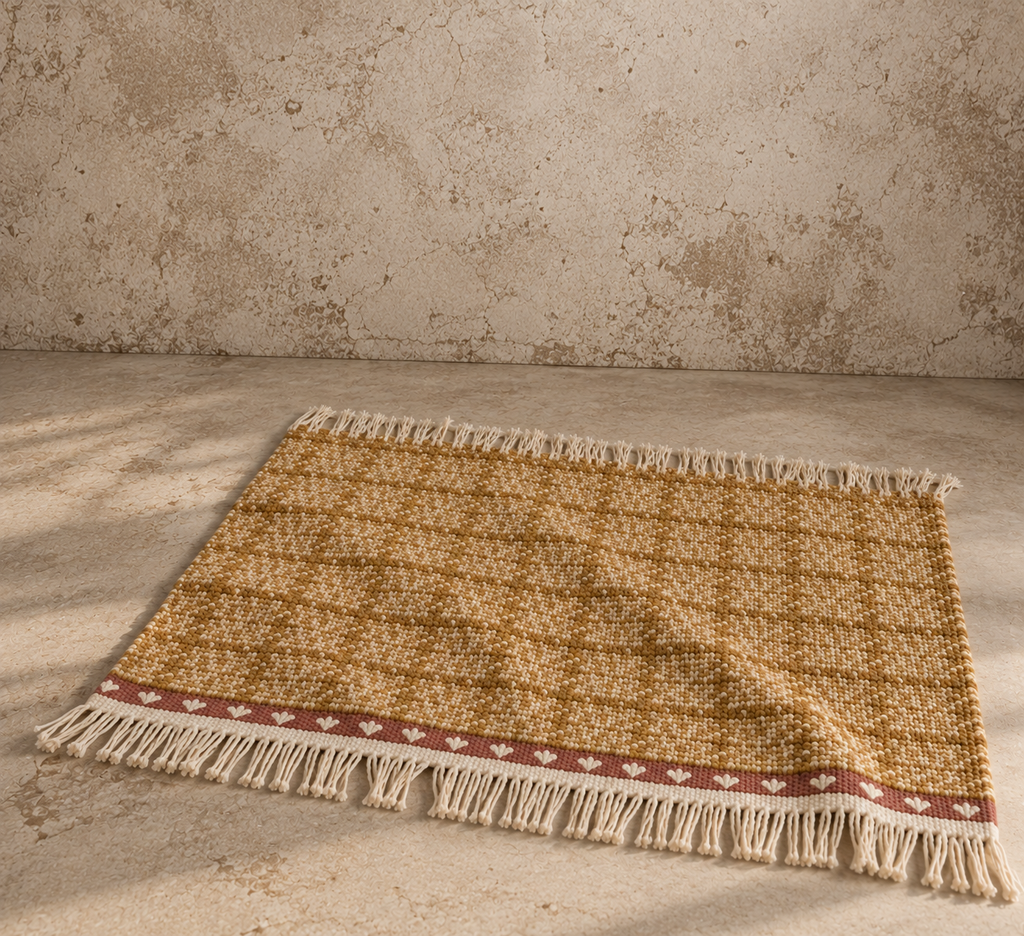 Gold Floral Throw