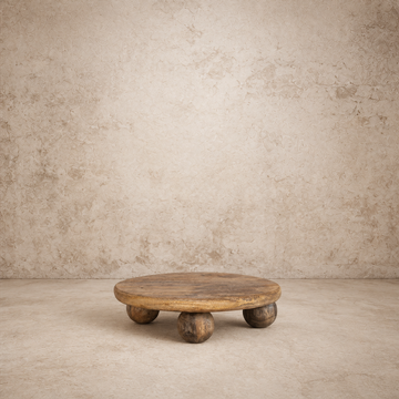 Hand-Carved Mango Wood Pedestal