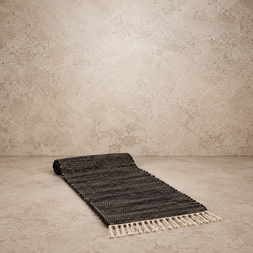Black Chindi Runner w/ Tasseled Edges