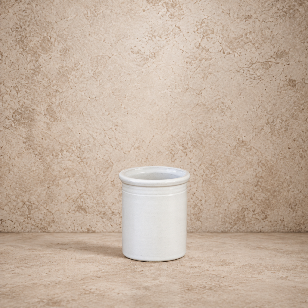 Simple White Ceramic Canister Vase