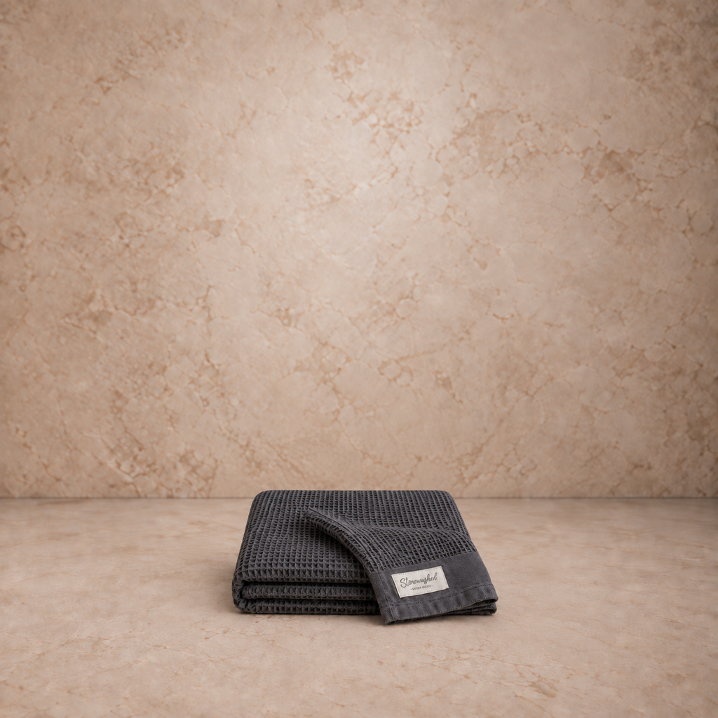 Granite Grey Washed Waffle Dishtowel