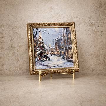 10 x 10 Christmas Town Gold Framed Art