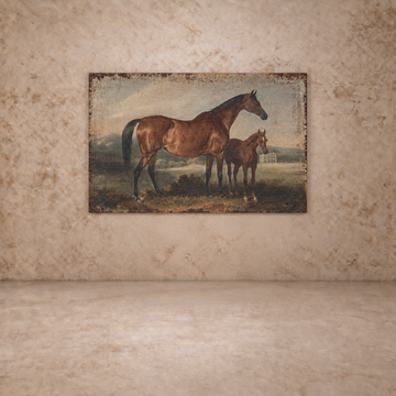 Beautiful Horse w/ Foal Print- (22x14)