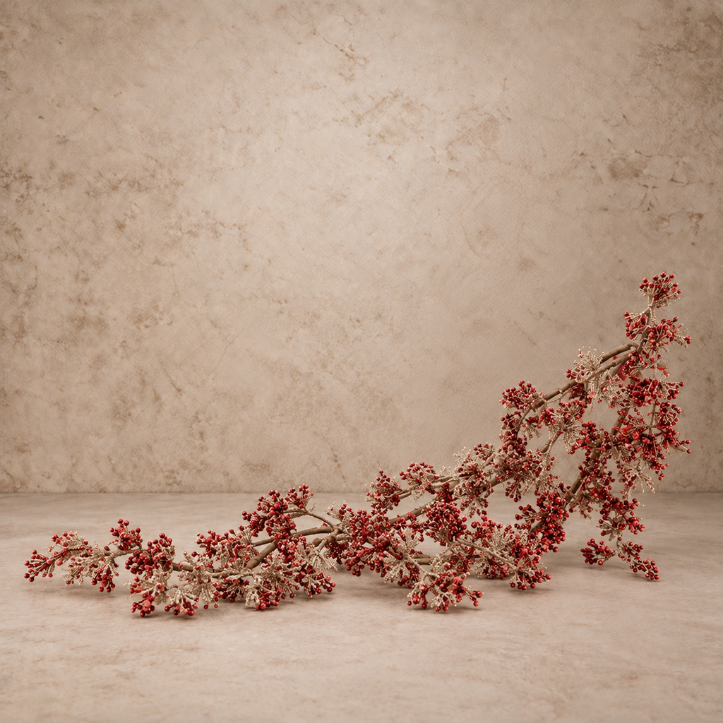 42" Draping Red Glitter Buds