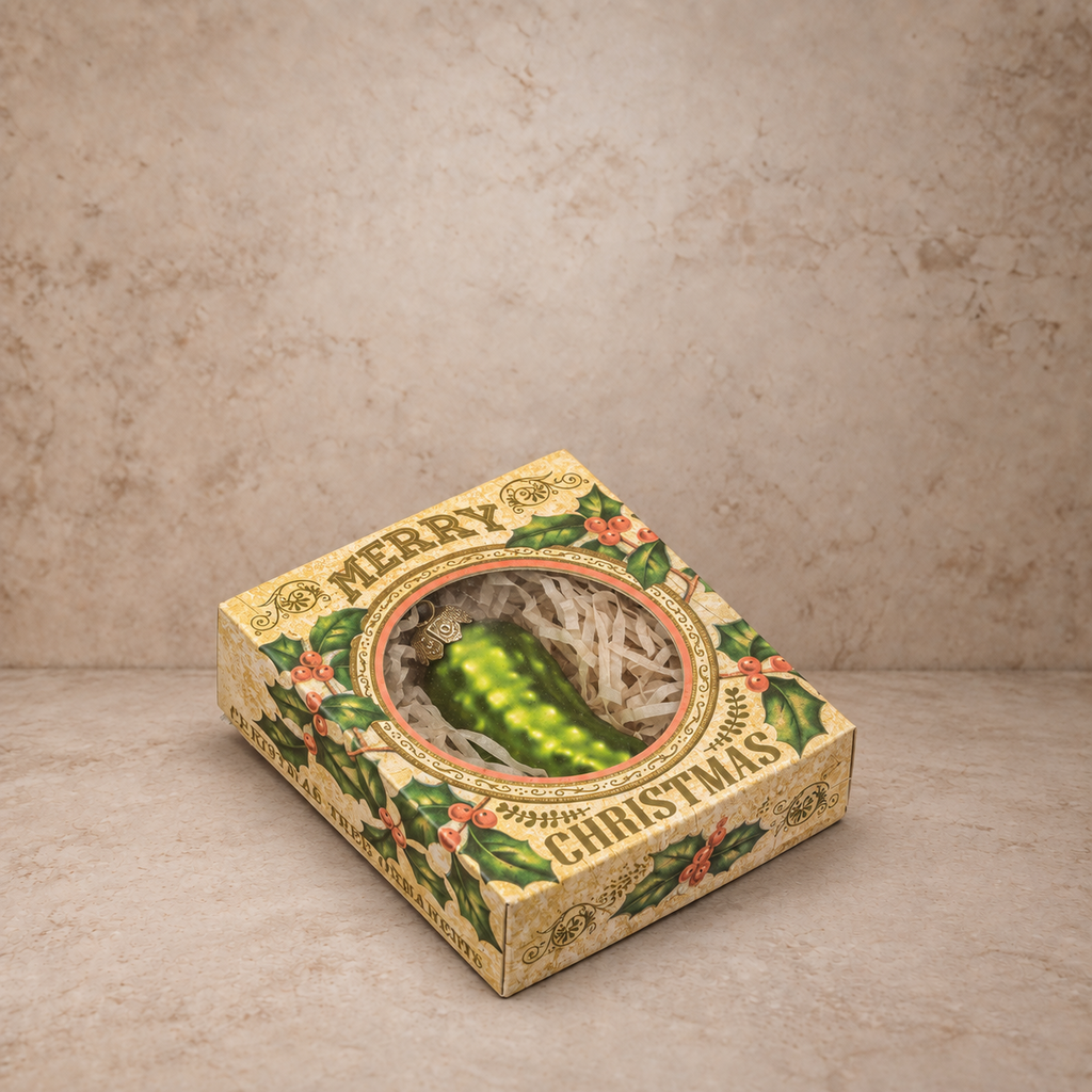 Cute Boxed Pickle Ornament
