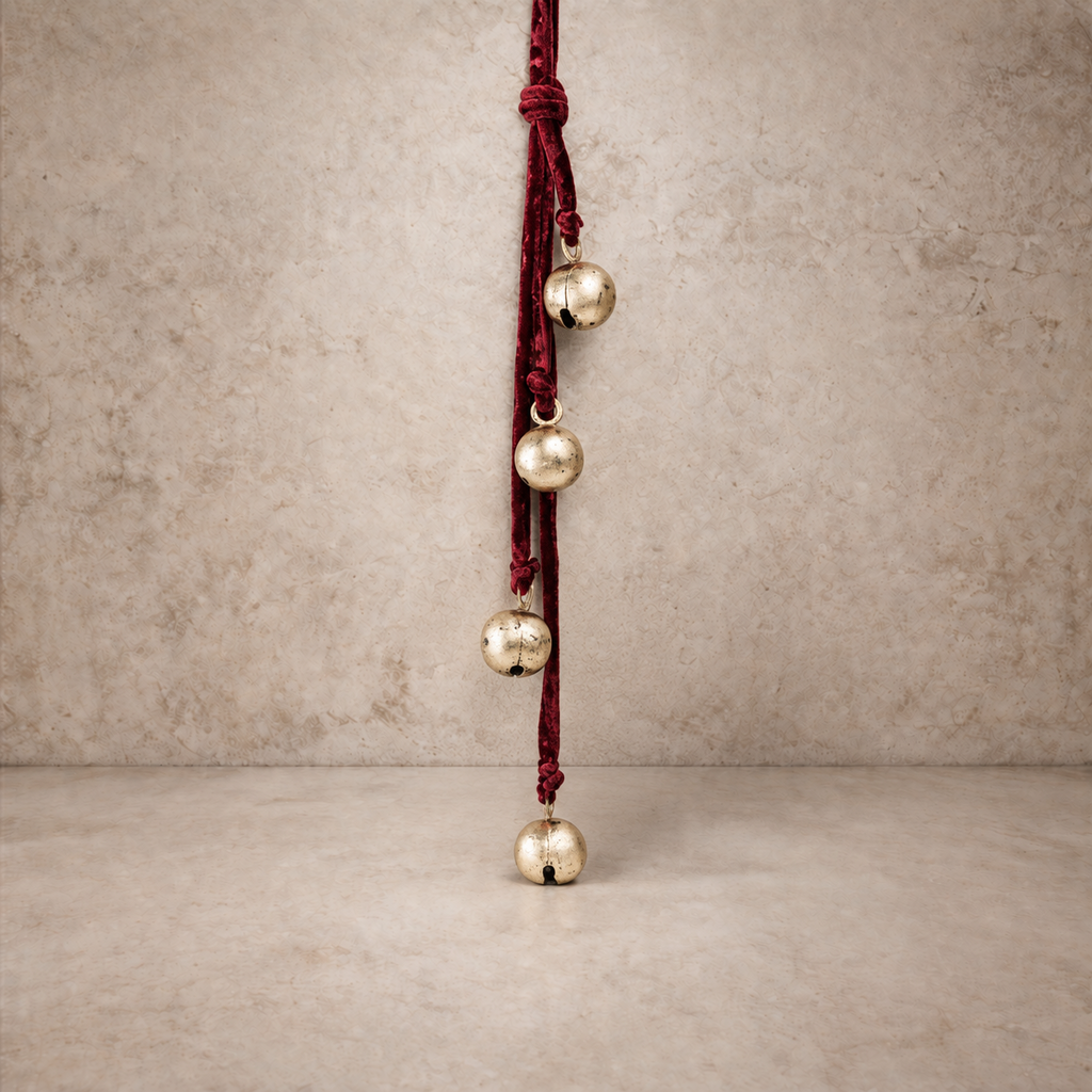 Stunning Gold Bells w/ Red Velvet Rope